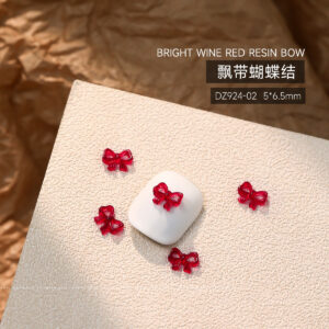 [frosted style] burgundy ribbon bow