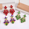 oly-afb48951766bf2814eae86b350928bf2 Wholesale Green shengpa festival earrings irregular crystal flower earrings light luxury high-grade design