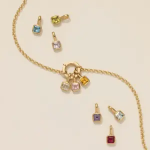 Wholesale 1 Piece 201 Stainless Steel 304 Stainless Steel Glass Geometric Square Pendant Necklace