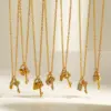Wholesale Asymmetrical Key Necklace For Women In 304 Stainless Steel With 18K Real Gold Plated PVD Coating And Rhinestone Inlay On Cable Chain