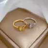 Wholesale Electroplating Golden Plated Butterfly Titanium Steel Casual Simple Style Rings