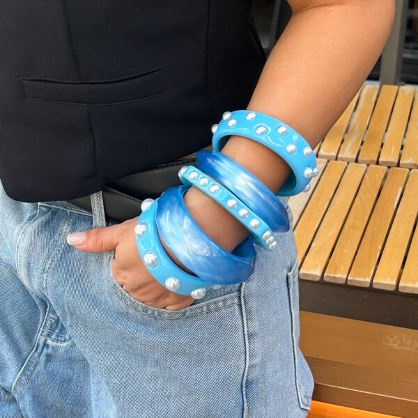 oly-b009740137da57021e66f1031f3707c6 Wholesale exaggerated sweet cool ins wind glitter wide bracelet fashion irregular imitation pearl bracelet Bracelet