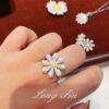 Wholesale Copper full diamond daisy set necklace, earrings, ring, brooch