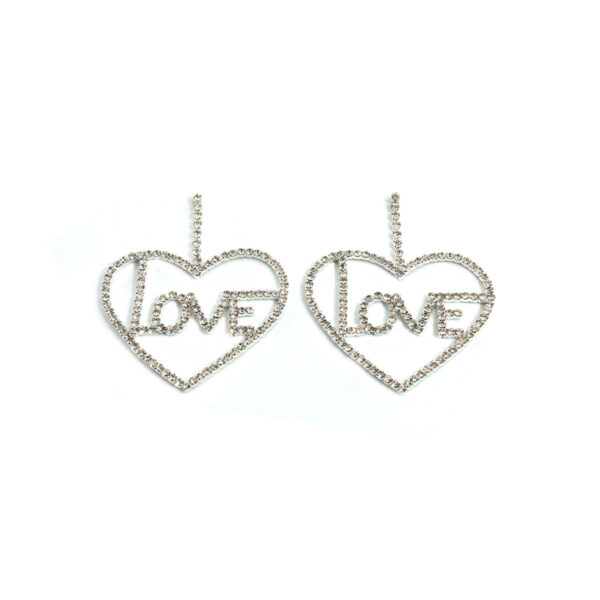 oly-b01ac5fdc10a804e2b3de5b244929840 Wholesale Fashion LOVE Hollow Earrings Inlaid Rhinestone Simple Earrings Party Valentine's Day Gift Earrings Women