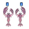 Wholesale 1 Pair Elegant Lobster Plating Inlay Copper Zircon White Gold Plated Drop Earrings