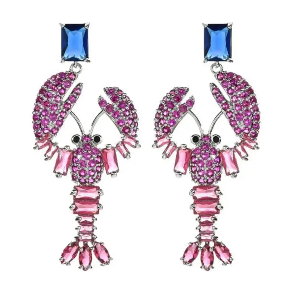 Wholesale 1 Pair Elegant Lobster Plating Inlay Copper Zircon White Gold Plated Drop Earrings