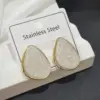 Wholesale Water Droplets Stud Earrings For Women In 304 Stainless Steel With Waterproof Non Tarnish Golden Water Plating
