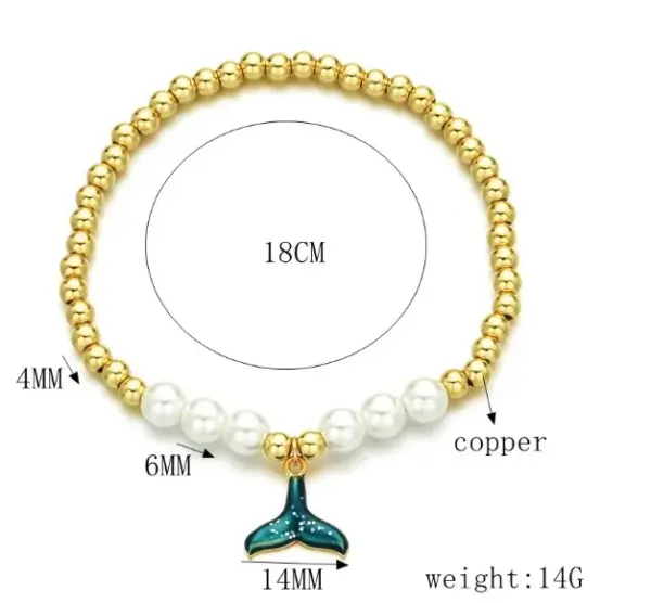 Wholesale Copper Simple Style Beaded Heart Shape Flower Snowflake Bracelets