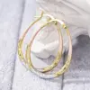 Wholesale Three-dimensional Geometric Earrings For Women In Copper With KC Golden Water Plating And 0.03µm Thickness