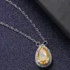 Wholesale Geometric Inlay Pendant Necklace For Women In 925 Sterling Silver With High Carbon Diamond And Platinum Plated Cable Chain