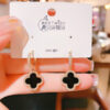 oly-b04780769dcba80aec09c3f862817090 Wholesale Gold-plated Micro-inlaid Zircon Four-leaf Flower Ear Buckle Internet Celebrity Personalized Fashionable All-match Light Luxury Design Atmospheric Ear Drop for Women