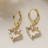 Wholesale Fashionable Luxury Heart Shaped Earrings Women's INS Unique High End Copper Plated 18K Gold Zirconia Studs For Daily Use And Selfie