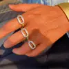 Wholesale Fashionable Double-Tone Gold-Plated Ring Bracelet Set Elegant Simple Design Diamond Embedded Luxury Versatile Copper Jewelry