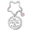 oly-b05260694f563899cd99edda6e4ae48f Wholesale jewelry Never forget that pink diamond pentagonal key chain lettering key chain