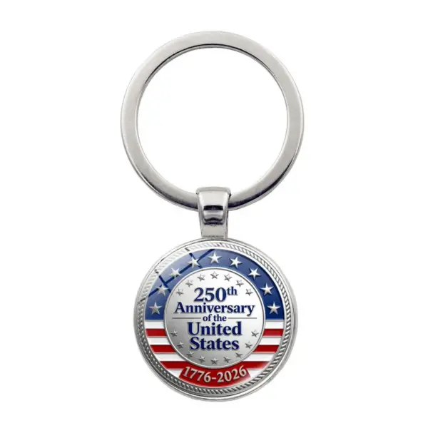 Wholesale United States American National Day Memorial Keychain In Silver Zinc Alloy