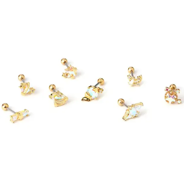 Wholesale 316L Stainless Steel Copper Ear Cartilage Rings & Studs Geometric Waterproof Non Tarnish Surgical Steel Women'S