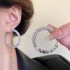 Wholesale Broken silver-niche light luxury design hoop earrings plain hoop unique temperament explosion high-end earrings