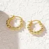 Wholesale Three-dimensional Geometric Earrings For Women In Copper With KC Golden Plated Water Plating And 0.03µm Thickness