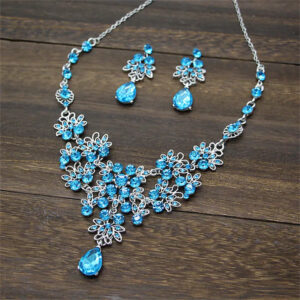 Wholesale Women Jewelry Set Earrings Jewelry Gold Plated Red/Blue/Purple Suitable for Party Wedding