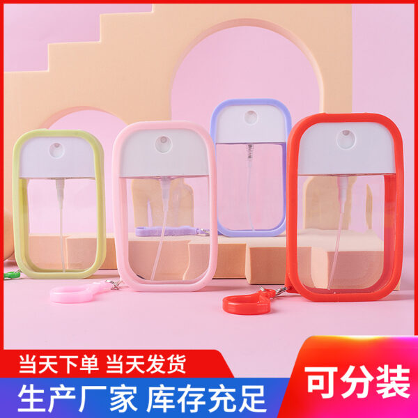 oly-b083108704abf285d8065074ccbe4dcf Wholesale Spot Portable Press Silicone Hook Hydrating Perfume Repackaged Empty Bottle Card Spray Bottle Bottle Factory