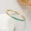 Wholesale Couple Circle Enamel Copper Bangle With Zircon Inlay In Simple Style