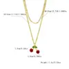 Wholesale Simple Style Double Layer Cross Necklace For Women With Enamel Craft And Electroplated Gold Plating On Cable Chain