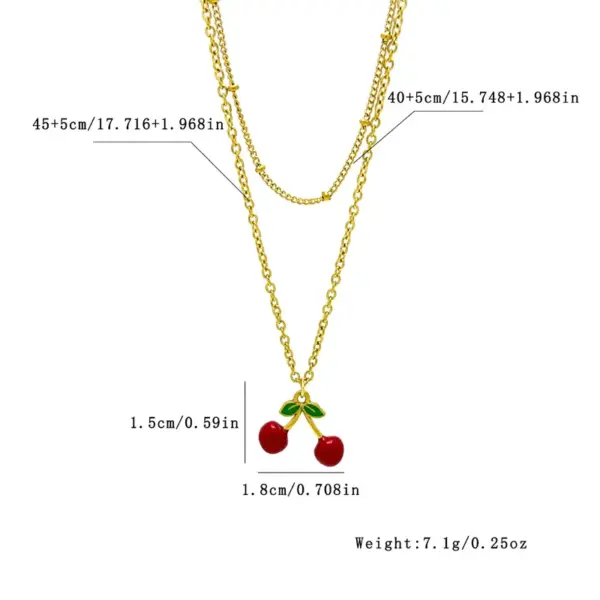 Wholesale Simple Style Double Layer Cross Necklace For Women With Enamel Craft And Electroplated Gold Plating On Cable Chain
