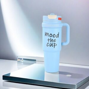 Ice pa cup 316-letter blue 1000ml / Single cup with pattern