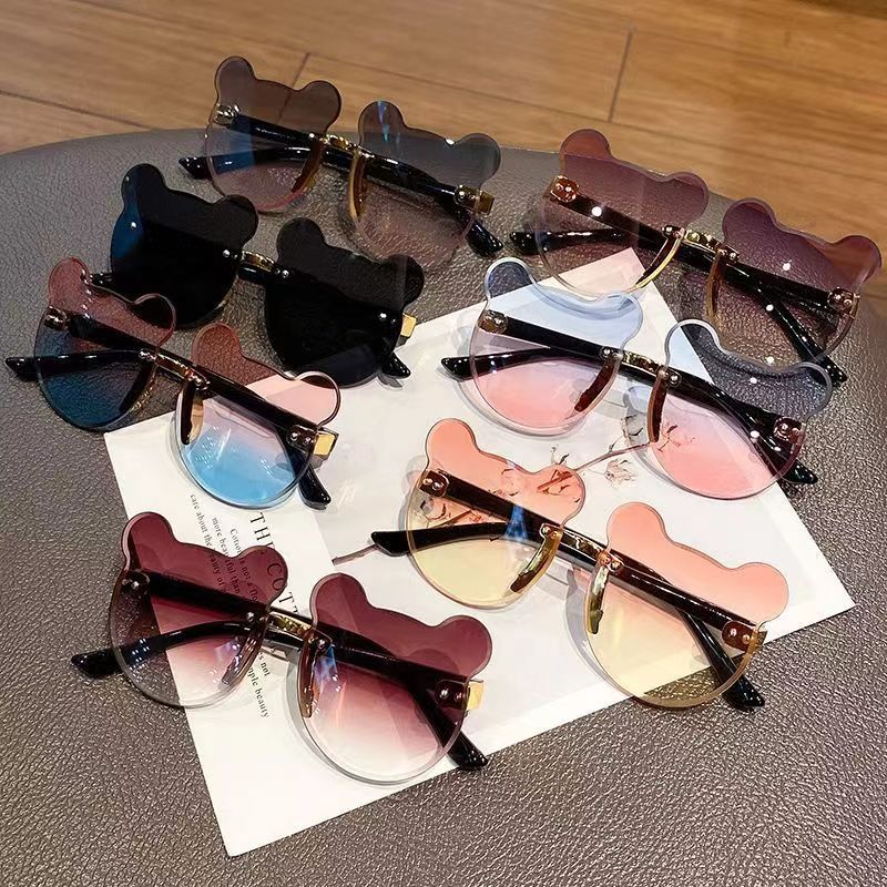 Wholesale Children's Glasses, Sunglasses, Sun Protection Glasses for Girls and Boys, Fashionable and Cute Baby Bear Sunglasses, Sunshade Glasses Frame