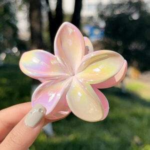 45#Colorful plumeria hair clip#3 gradient purple