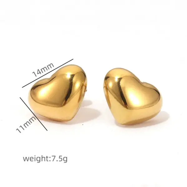 Wholesale 1 Pair Elegant Heart Shape Plating 304 Stainless Steel Drop Earrings