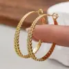 Wholesale Three-dimensional Geometric Earrings For Women In Copper With KC Golden Water Plating And 0.03µm Thick Coating