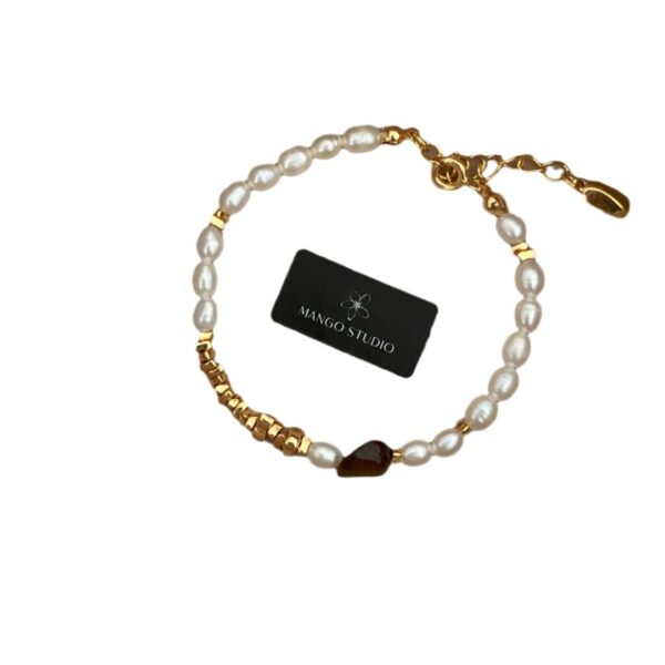 oly-b0ec2854ca9348827df2fdfb5edd2372 Wholesale Denise Small Fresh High-end Sense Design Rice Pearl Tiger Eye Stone Adjustable Bracelet Niche Elegant Fashion Women