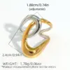 Wholesale Summer Ladies Geometric Lines Stainless Steel Ring Adjustable Size Vacuum Plated 18K Gold Elegant French Style Jewelry Accessory
