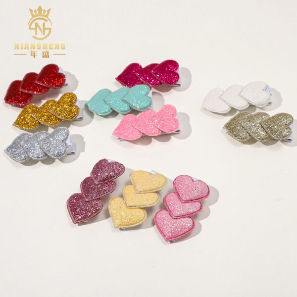 Wholesale  powder Valentine's Day love children's hair clip baby all-inclusive clip girls side clip in stock
