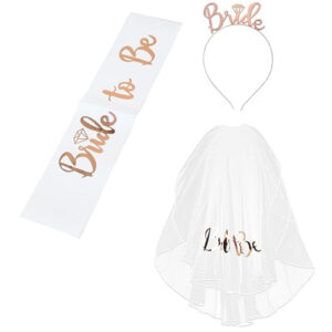 Three-piece set of hemmed and permed veils / One size fits all