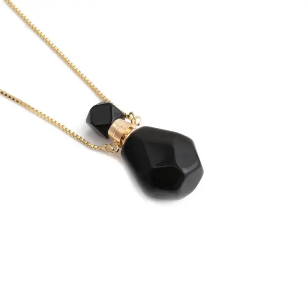 Wholesale Fashion Semi-precious Stone Flame-shaped Perfume Bottle Alloy Necklace Wholesale