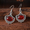Wholesale Retro Western Style Ruby Earrings National Style Bohemian Personality Jewelry Earrings Gift