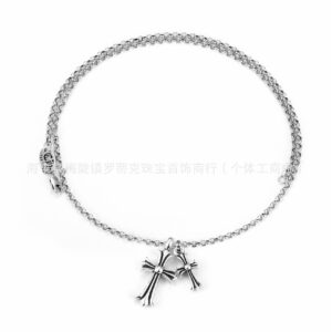 Vintage silver diamond-free ball bead chain