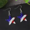 oly-b134a3fd7e7c5748ab215a29da7be841 Wholesale 1 Pair Classic Style Star American Flag Plating Zinc Alloy Drop Earrings