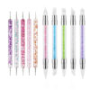 Wholesale Factory wholesale log point drill pen 5 double head point ball pen indentation pen acrylic point flower pen nail pen suit