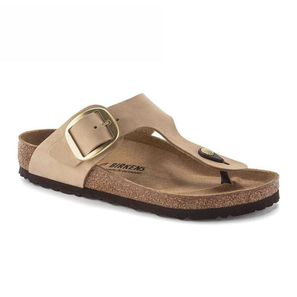 Wholesale Shoes Pure Original Cork Sole Slippers for Women Thong Sandals Genuine Leather for Men and Women Same Style Herringbone