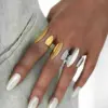 oly-b13e01018bef8053c2db93cabcda3214 Wholesale PVD Coated Real Gold Plated 18K Gold Geometric 304 Stainless Steel Casual Simple Style Waterproof Non Tarnish Open Rings