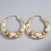 Wholesale Three-dimensional Flowers Earrings For Women In Copper With KC Golden Water Plating And 0.03µm Thickness