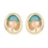 Wholesale Asymmetrical Oil Painting Stud Earrings For Women With Copper And Baroque Pearl Inlay, Featuring 925 Sterling Silver Posts
