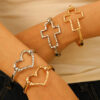 Wholesale Retro Personality Exaggerated Wide-face Bracelet suit Golden Glow Irregular Bracelet Women's Hollow Bracelet