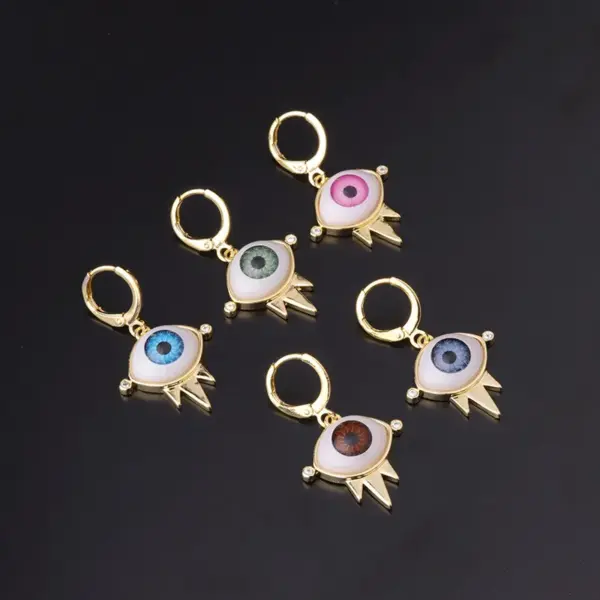 oly-b19402424087d78be5c5988dd7eb5f5f Wholesale Ear Cartilage Rings & Studs Ethnic Style Eye Copper Plating Artificial Gemstones