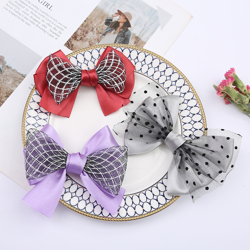 Wholesale New Hard Mesh Ribbon Bow Hair Accessories diy Skirt Hat Clothing Accessories Hair Accessories Headband Headline Accessories