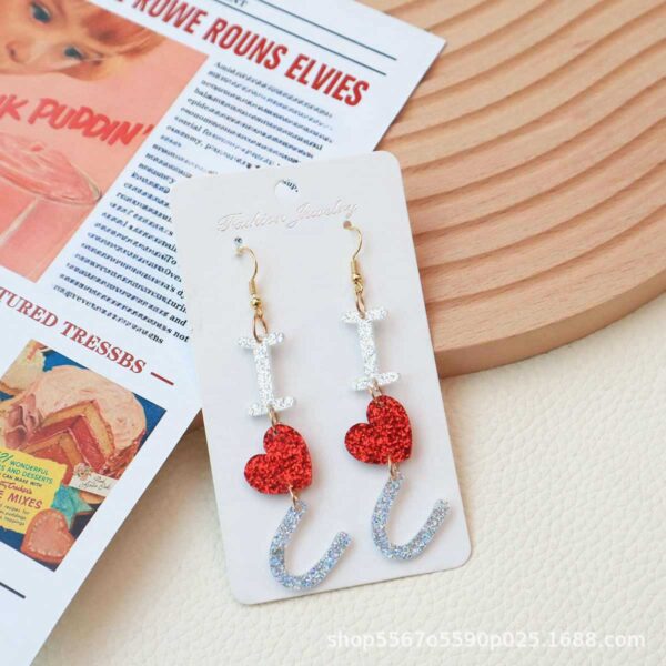 Wholesale Valentine's DayJewelry  Glitter Letter LOVE Love Earrings Acrylic LOVE
