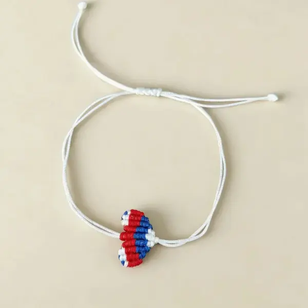oly-b1a6e33869195ef97596e12cf605ffba Wholesale Heart Shape Braid Rope Bracelets For Unisex, Perfect For Independence Day Celebration